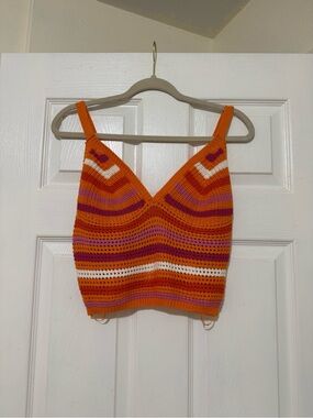 NWT Colorful Crochet Cropped Tank